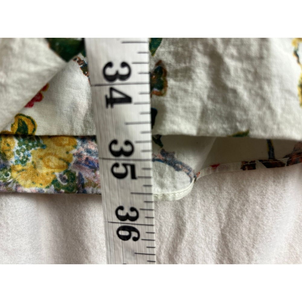 Melonie T Floral Drop Waist Tiered Midi Dress White Multi Cotton Blend Size 4 - Picture 5 of 6